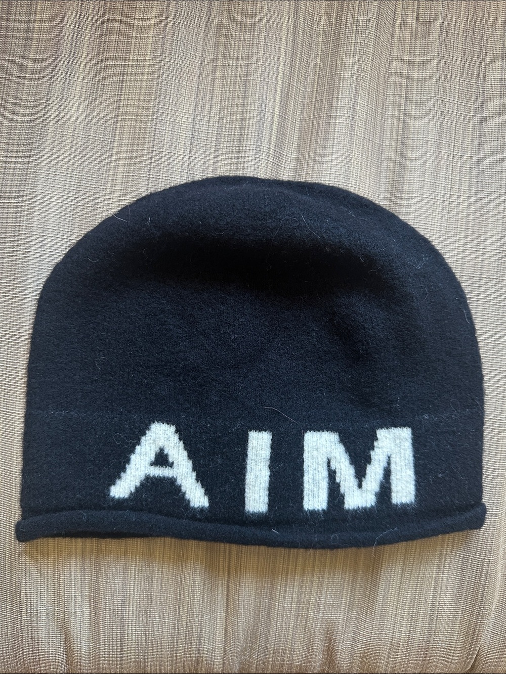 Black Beanie with White AIM Letters